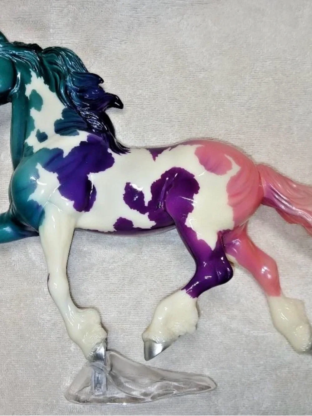 Breyer Horse #1835 Crystalline Glossy Teal Rainbow Decorator Goffert Friesian SR - Picture 2 of 2